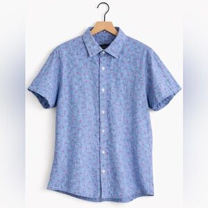 Bonobos Slim Fit Blue Floral Short Sleeve Button Down Shirt